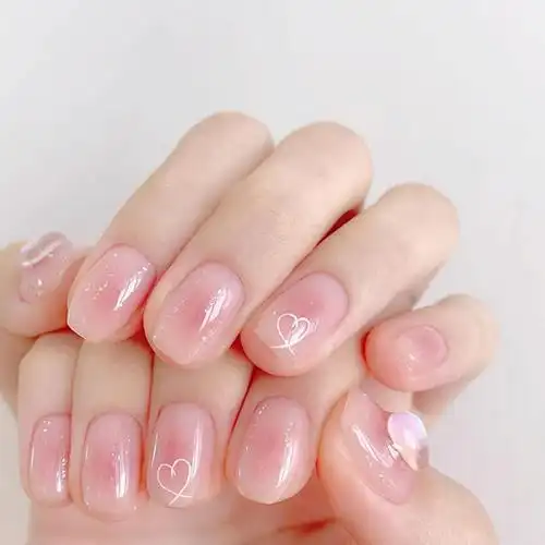 腮红甲爱心美甲图片