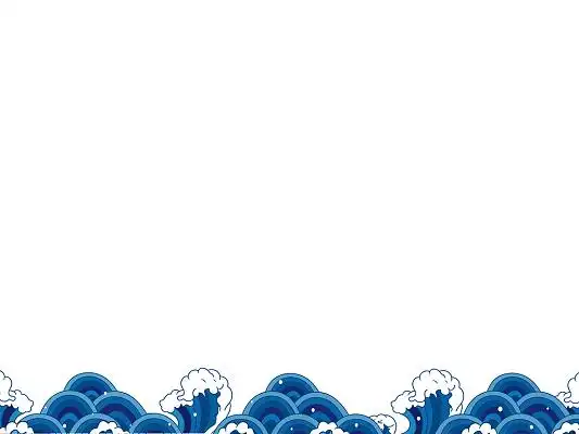 蓝色手绘国潮中国风古风海浪元素png素材