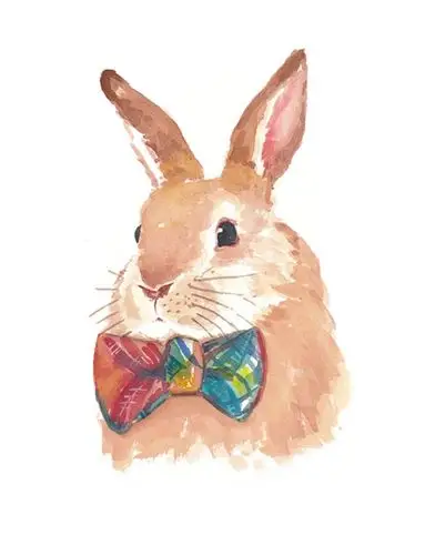 萌萌哒水彩手绘兔子!