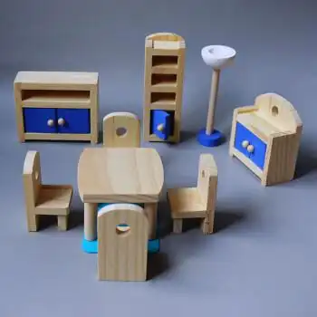 迷你仿真小家具 娃娃屋摆件儿童过家家玩具浴室厨房卧室 playt*ve餐厅