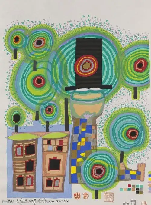 复古色彩油画抽象艺术装饰画