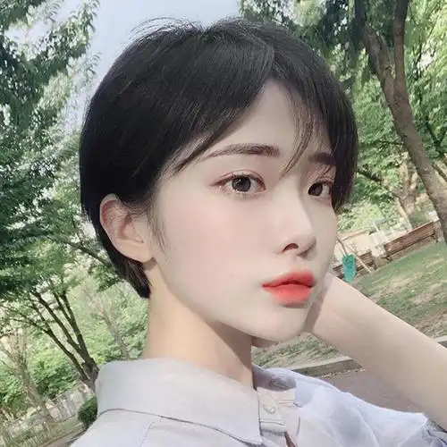 【可选顺丰配送】假发女短发帅气全头套修圆脸短直发网红斜刘海