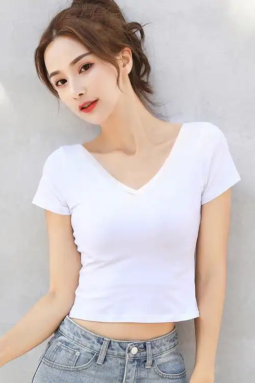 黑色ins上衣短款高腰百搭紧身夏款韩短袖2021t恤