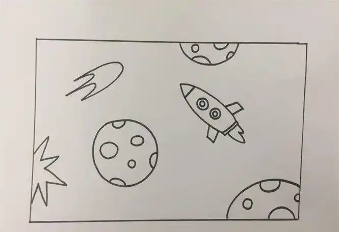 宇宙怎么画简笔画教程简笔画大全