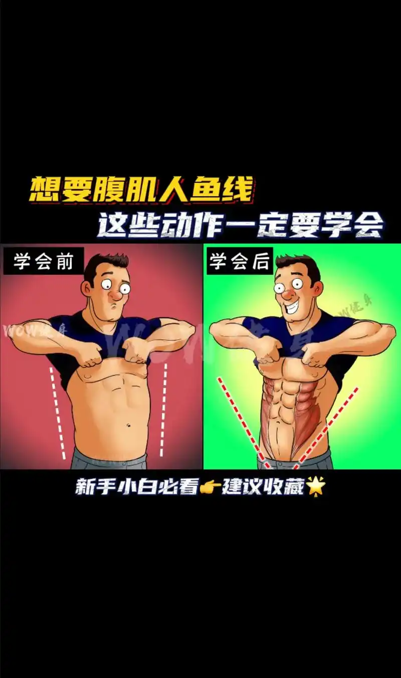 不是瘦出来的!腹肌马甲线训练动作大全,简单高 - 抖音