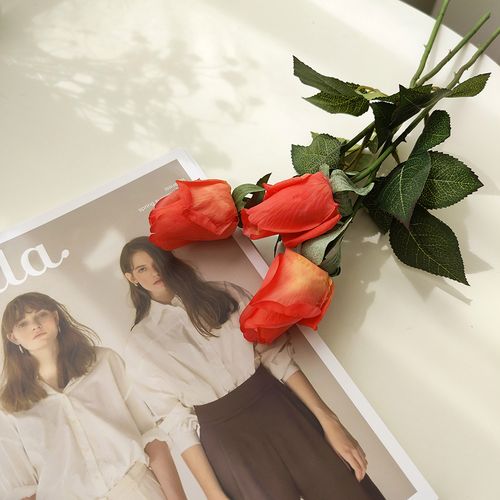 ins保湿假花仿真玫瑰花清新餐桌花摆设摄影背景装饰道具野餐拍照