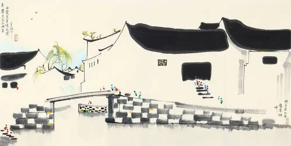 【询价】国画大师 吴冠中江南水乡之作《故乡》_欣赏_集雅斋