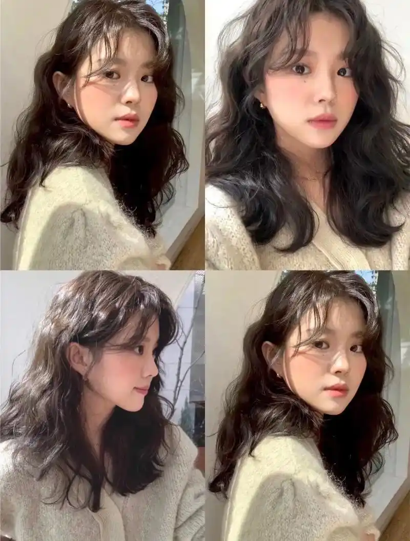 法式烫发圆脸菱形脸国字脸也适合