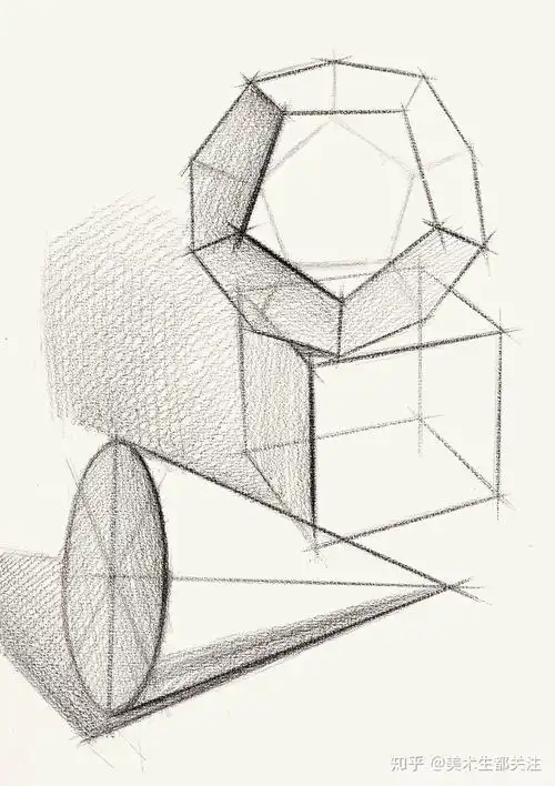 素描入门初学者必看几何石膏入门教程