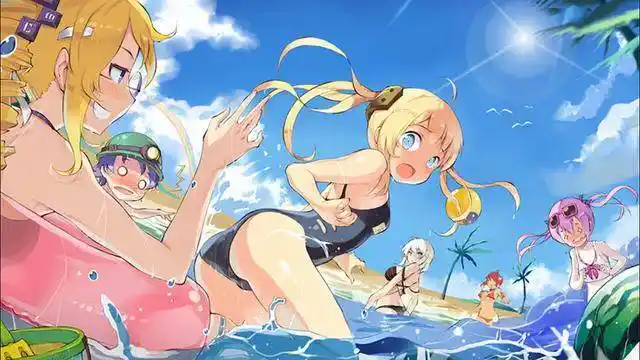 当然元气感十足的连体泳衣在二次元中也能演绎出性感的模样,身材姣好