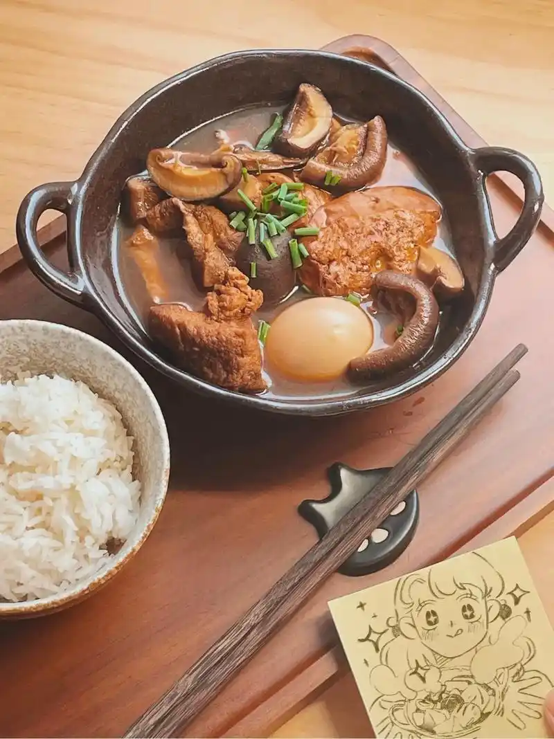 一人食|冬夜素食卤煮.晚餐菜谱03:电饭煲卤煮 配大米饭   - 抖音