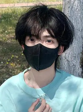 假发男短直发韩系微分碎盖日常可斜可齐刘海短发黑色男生全头套式