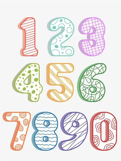 1到10数字形象图