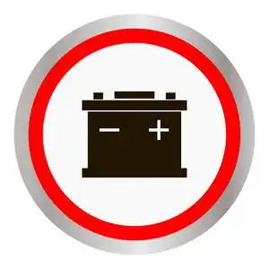 汽车电池图标孤立在白色背景上.蓄能器电池能源动力和电力蓄能器电池.