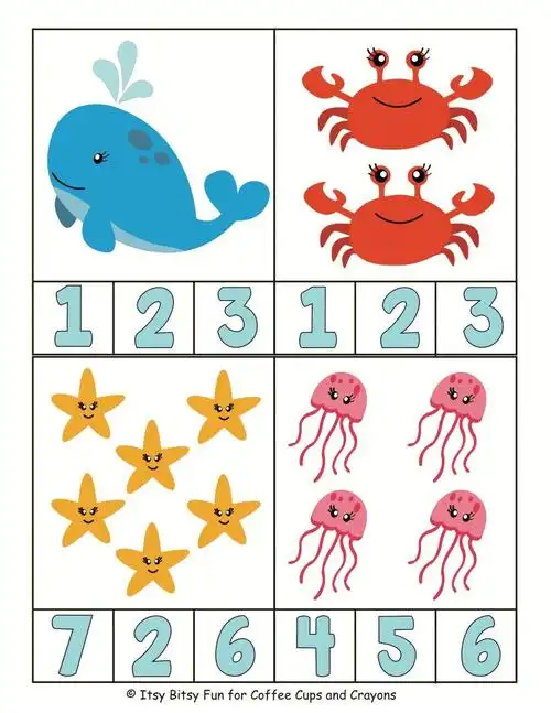 蒙氏数学工作110夹子数字可打印