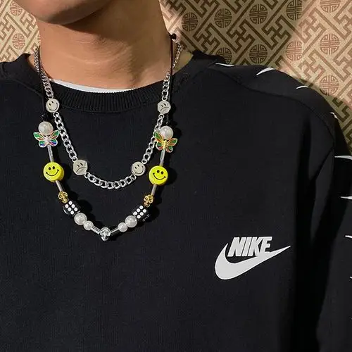 项链孩子王骰子亦凡吴亦凡rocky同款哈潮嘻哈笑脸项链