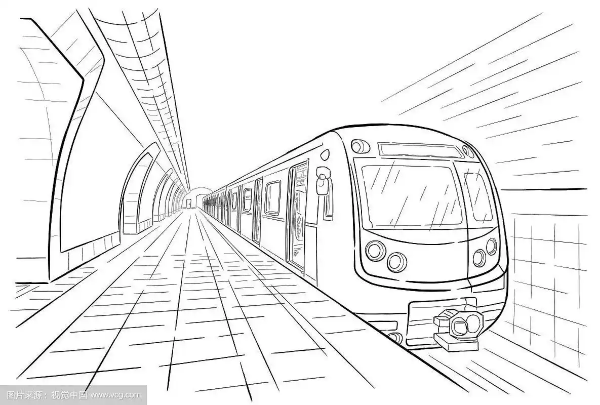 手绘地铁车站示意图