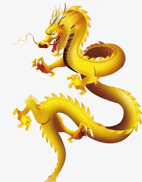 金色立体创意大龙免抠