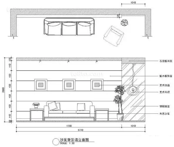 最新三人沙发立面图