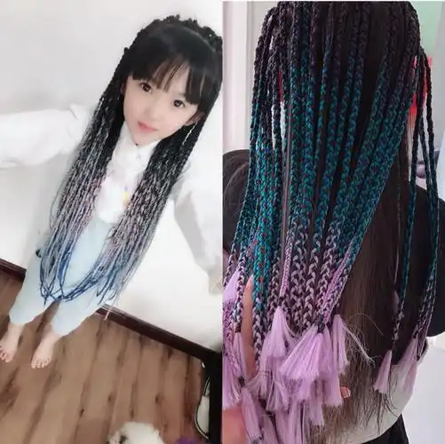 脏辫假发女藏辫男儿童脏辫发绳编发接发渐变彩色脏辫小大辫子浅棕