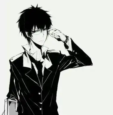 动漫男头二次元黑白头像美男西装男