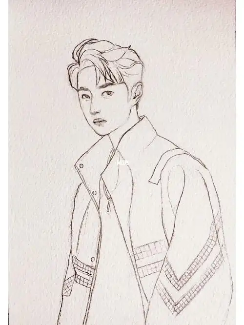 水溶性彩铅  #水彩人物  #彩铅手绘  #线稿  #王一博