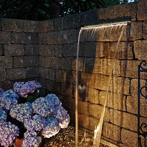 德国oase跌水瀑布出水装饰水景墙水幕墙花园水池景观流