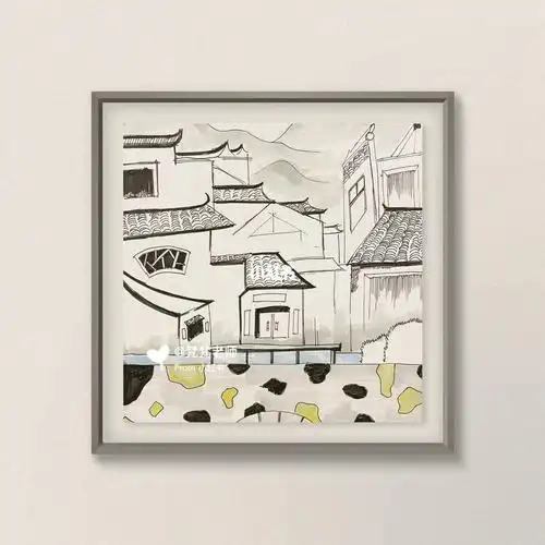 儿创粉墙黛瓦马头墙写生811岁