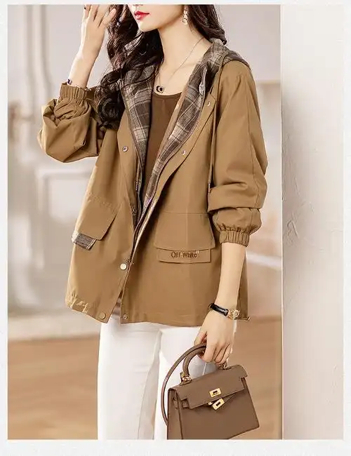 限价 12 女装短外套秋季休闲上衣高端2024新款假两件风衣 - 17网