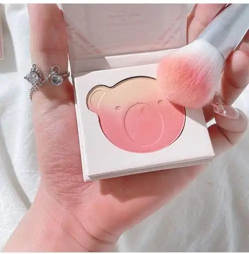 小熊腮红高光修容三合一哑光带细闪纯欲学生党可爱自然裸装高颜值 h01