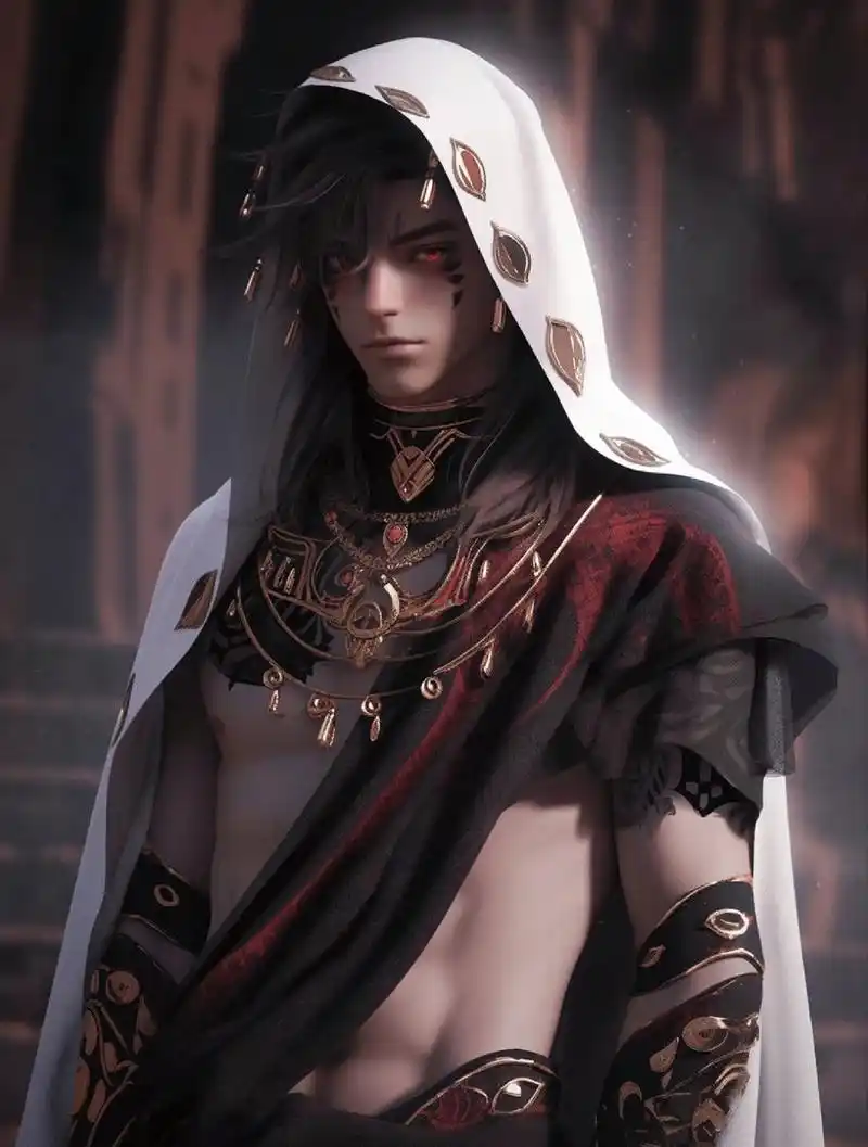 古风赛博帅气男生头像,红色系刺客 喵喵很帅,劫镖也很疼.