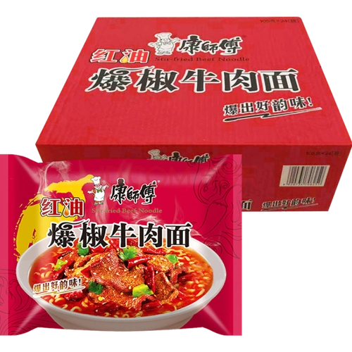 康师傅方便袋面24包整箱装红烧牛肉/藤椒牛肉/香辣牛肉/老坛酸菜