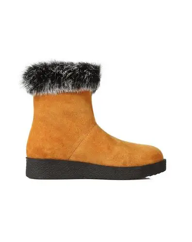 土黄加毛保暖靴子