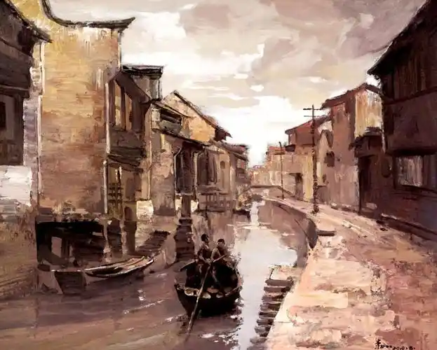 > 李如油画作品-嘉兴水乡