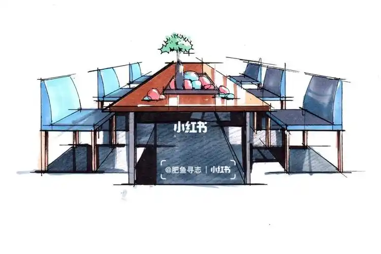 专项练习—一点透视—简单桌椅组合