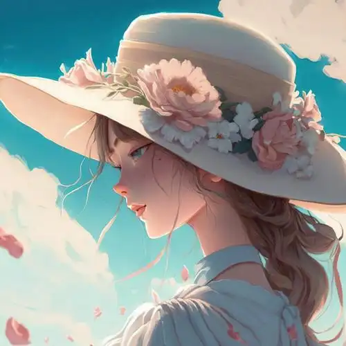 小众文艺玫瑰花少女动漫头像图片_女生动漫头像_头像屋