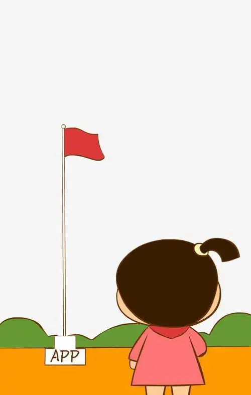 小朋友看国旗的背影简笔画