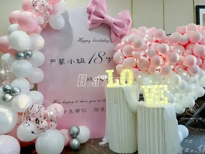 只待岁月静好～#气球布置  #酒店宴会布置  #生日布置