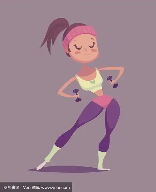 健身女孩卡通人物