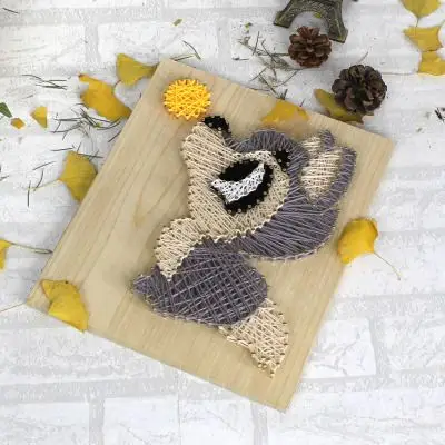 哈士奇纱线画成品 钉子毛线绕线装饰画string art手工diy材料包