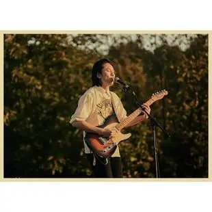 海龟先生海报贴纸寝室贴画音乐 牛皮纸海报李红旗 复古摇滚乐队