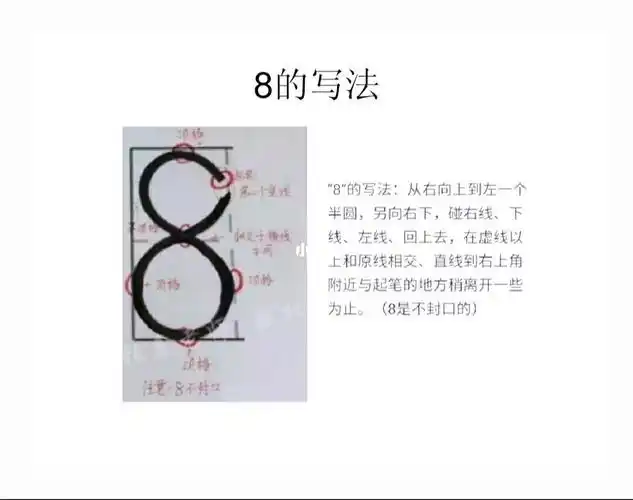 现在的数学课本上的数字"8"的确是开口的,根据最新的书写规范,"8"字的