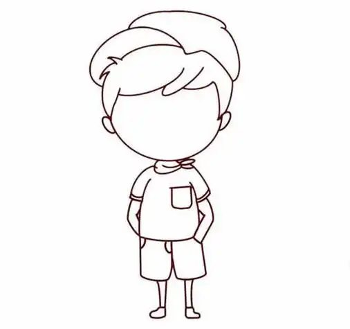人像简笔画站立男孩