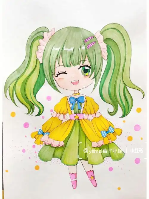 原创超简单少儿动漫少女画