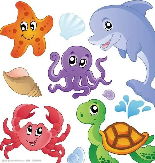 卡通海底动物图片
