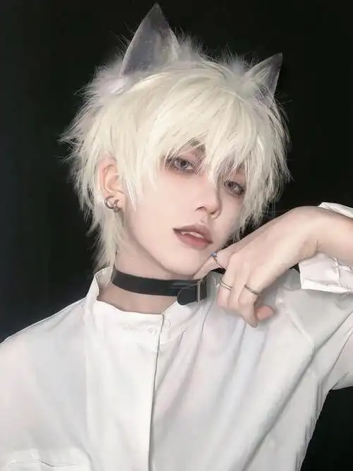 男生白色假发全头套式短发韩版帅气非主流cos动漫日系正太少年女