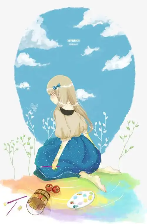 唯美手绘插画免抠素材免费下载_觅元素51yuansu.com