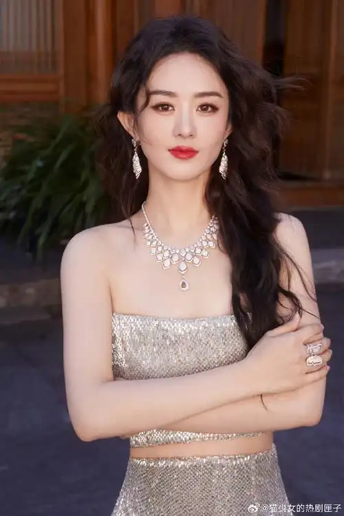 赵丽颖水晶吊坠头冠