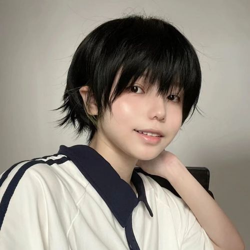 假发男短发cos 正太男女通用黑色日系帅气少年蓬松自然整顶头套