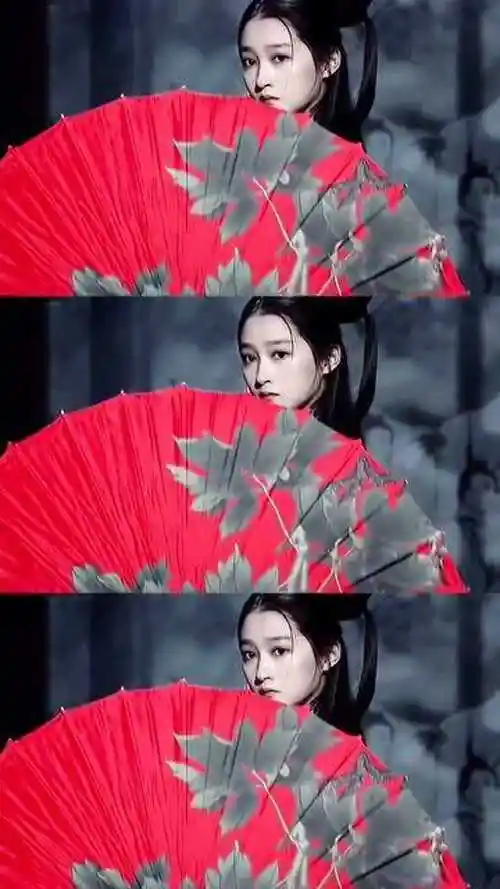 关晓彤的撑伞造型特别灵动满屏的灵气溢了出来真的经典的镜头竟然删了